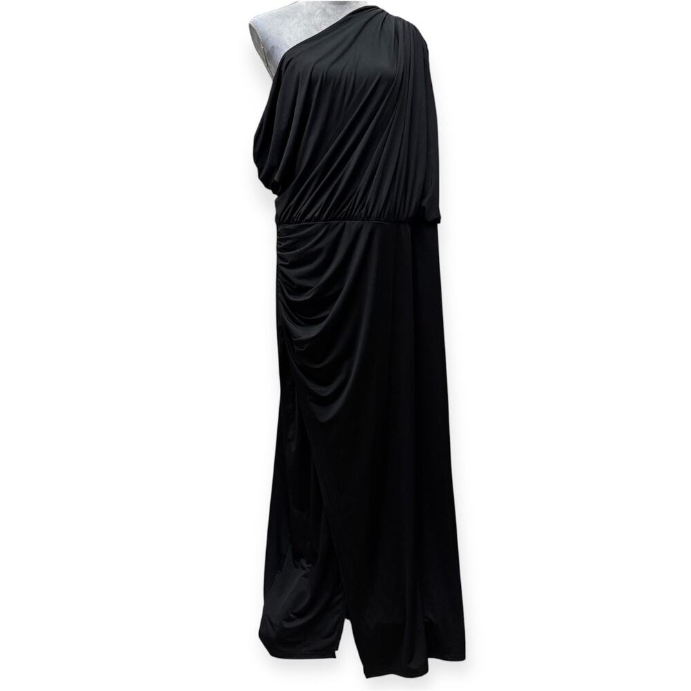 KAREN MILLEN Plus Size Slinky Drapey Jersey One Shoulder Maxi Dress Size XXL - Picture 4 of 12